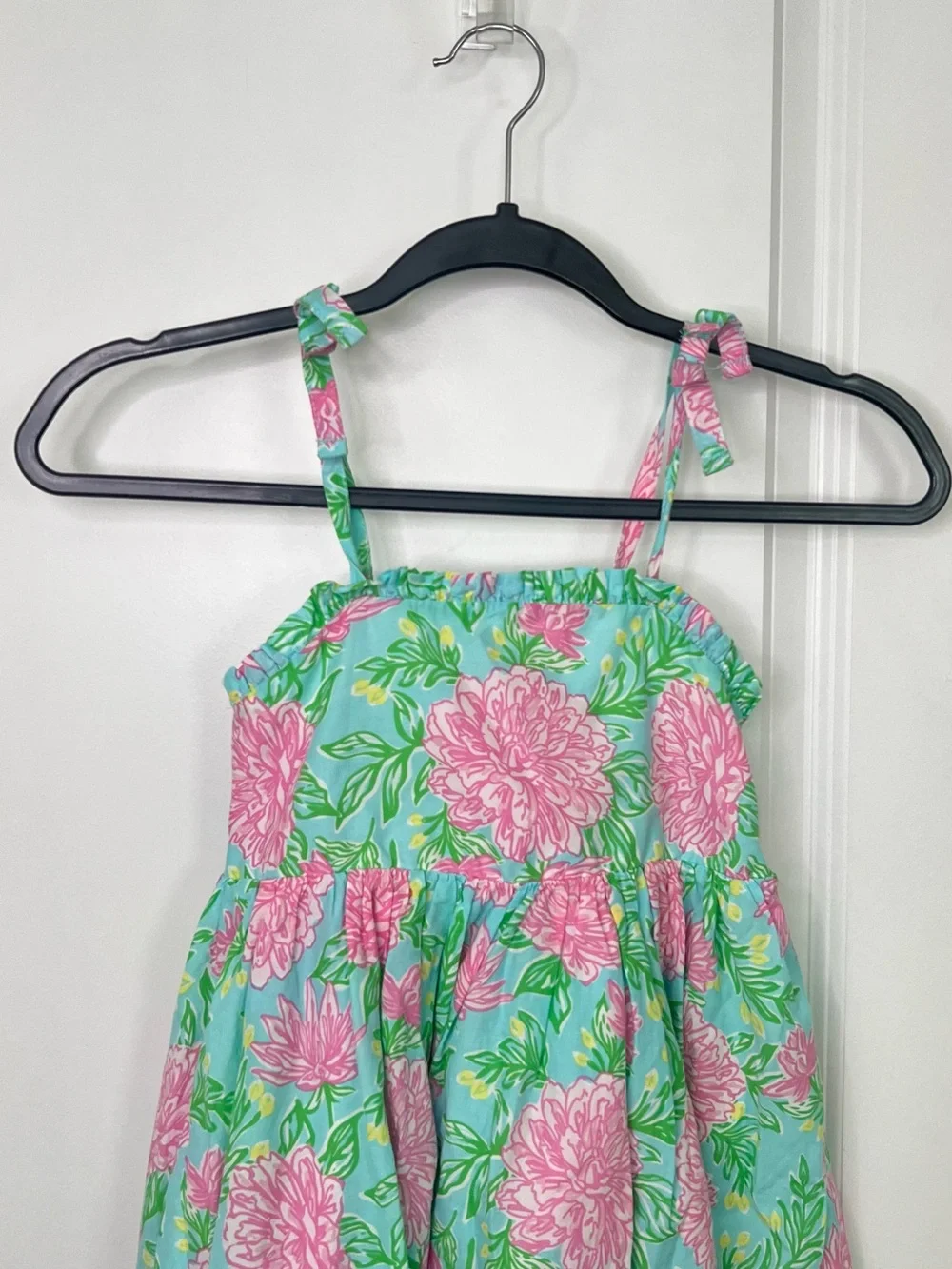 Tommy Bahama Floral Tropical Asymmetrical Hem Lined Dress Little Girl Sz 8~7-8yo